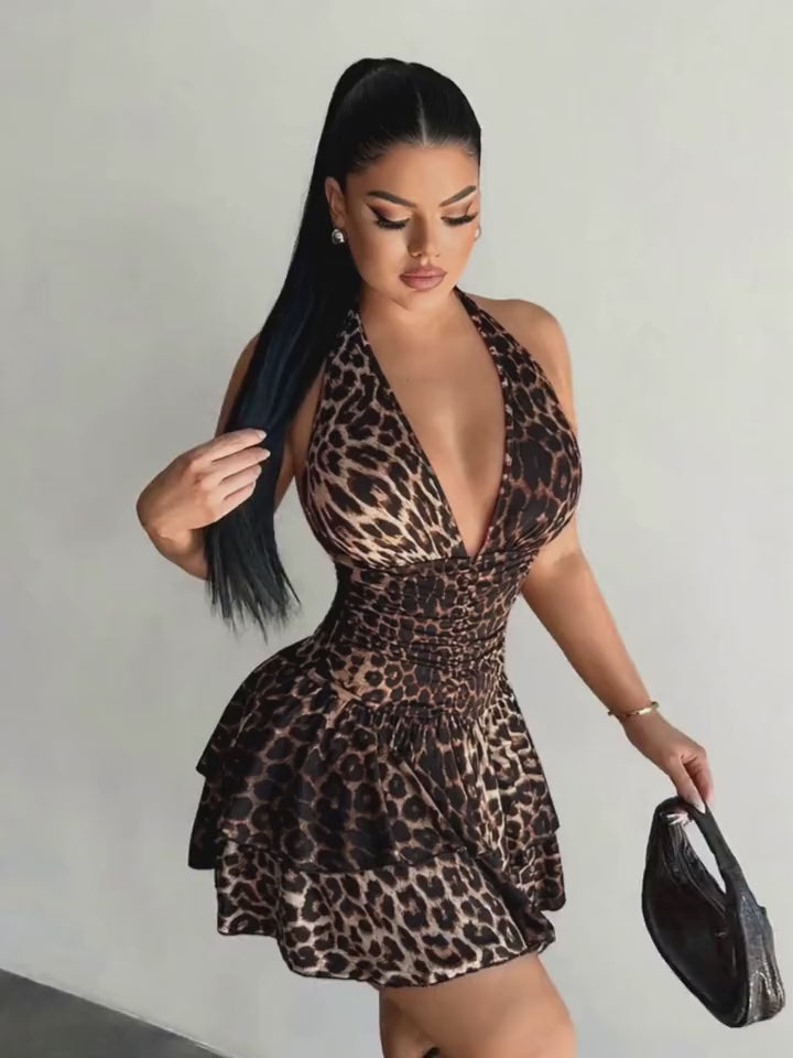 Lorella Vestito Mini Leopardato