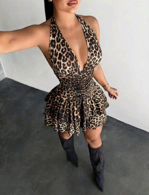 Lorella Vestito Mini Leopardato